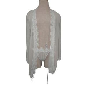 Frederick’s of Hollywood “Stephanie” Sheer Lace Robe & Thong Set